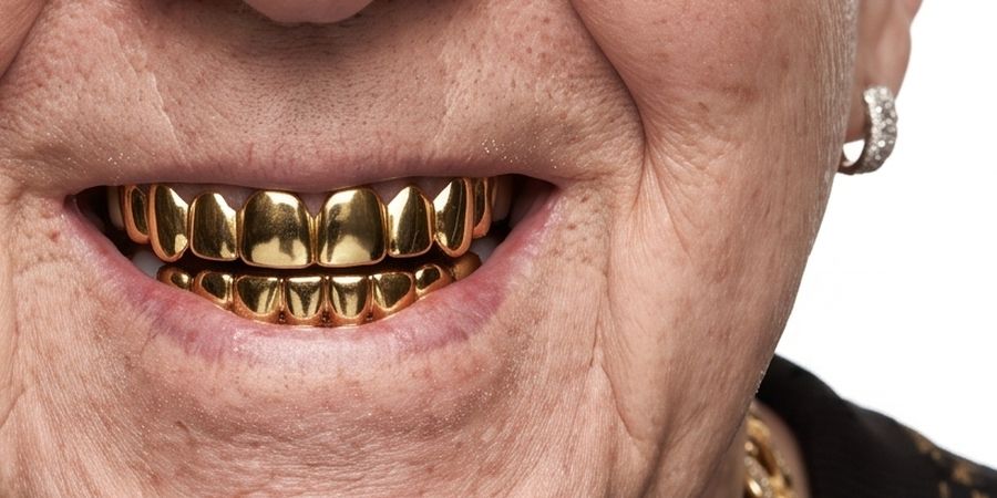 Gold grill close-up
